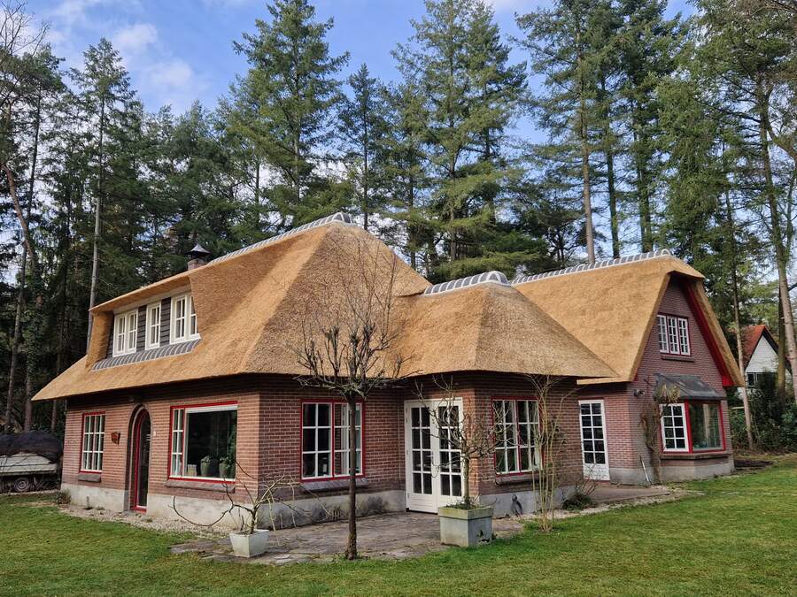 Villa met rieten dak
